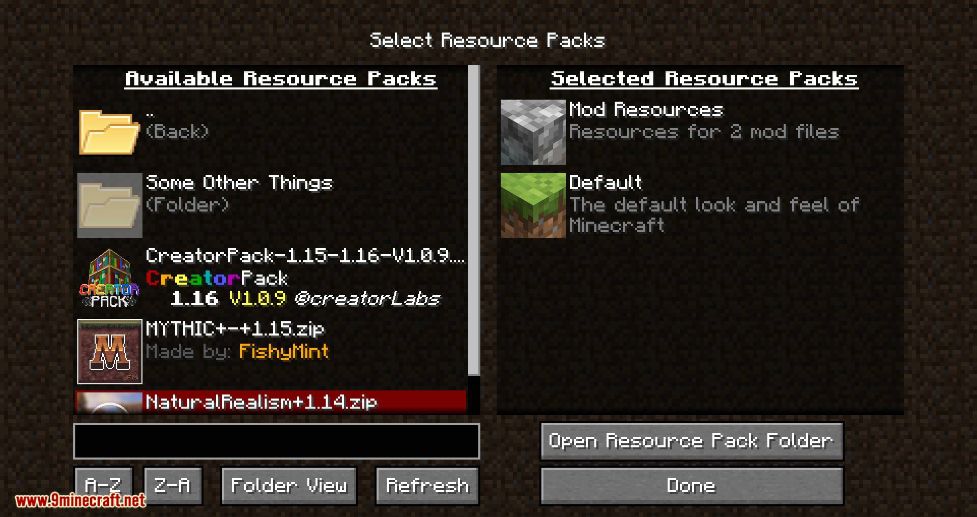 Resource Pack Organizer Mod (1.16.5, 1.15.2) - Make Your Life Easier 9