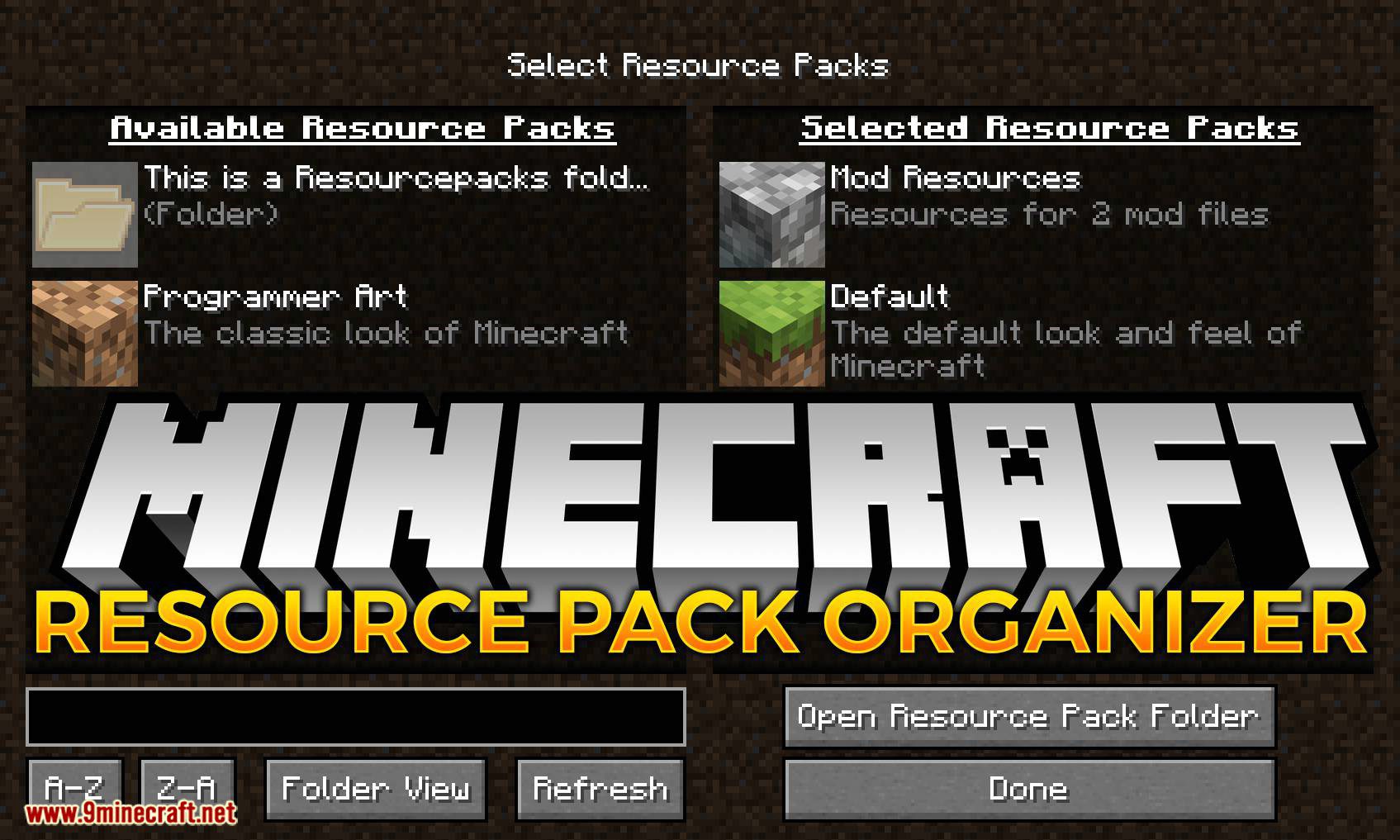 Resource Pack Organizer Mod (1.16.5, 1.15.2) - Make Your Life Easier 1