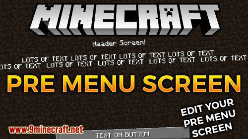 Pre Menu Screen Mod 1.15.2 (Edit Pre Menu Screen) Thumbnail