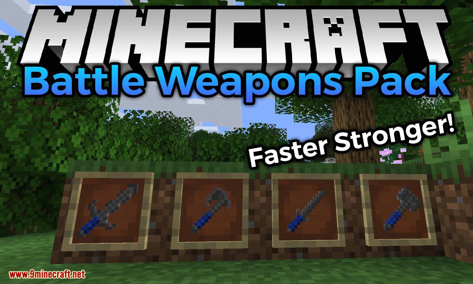 Battle Weapons Pack Mod 1.15.2 (Faster, Stronger) 1