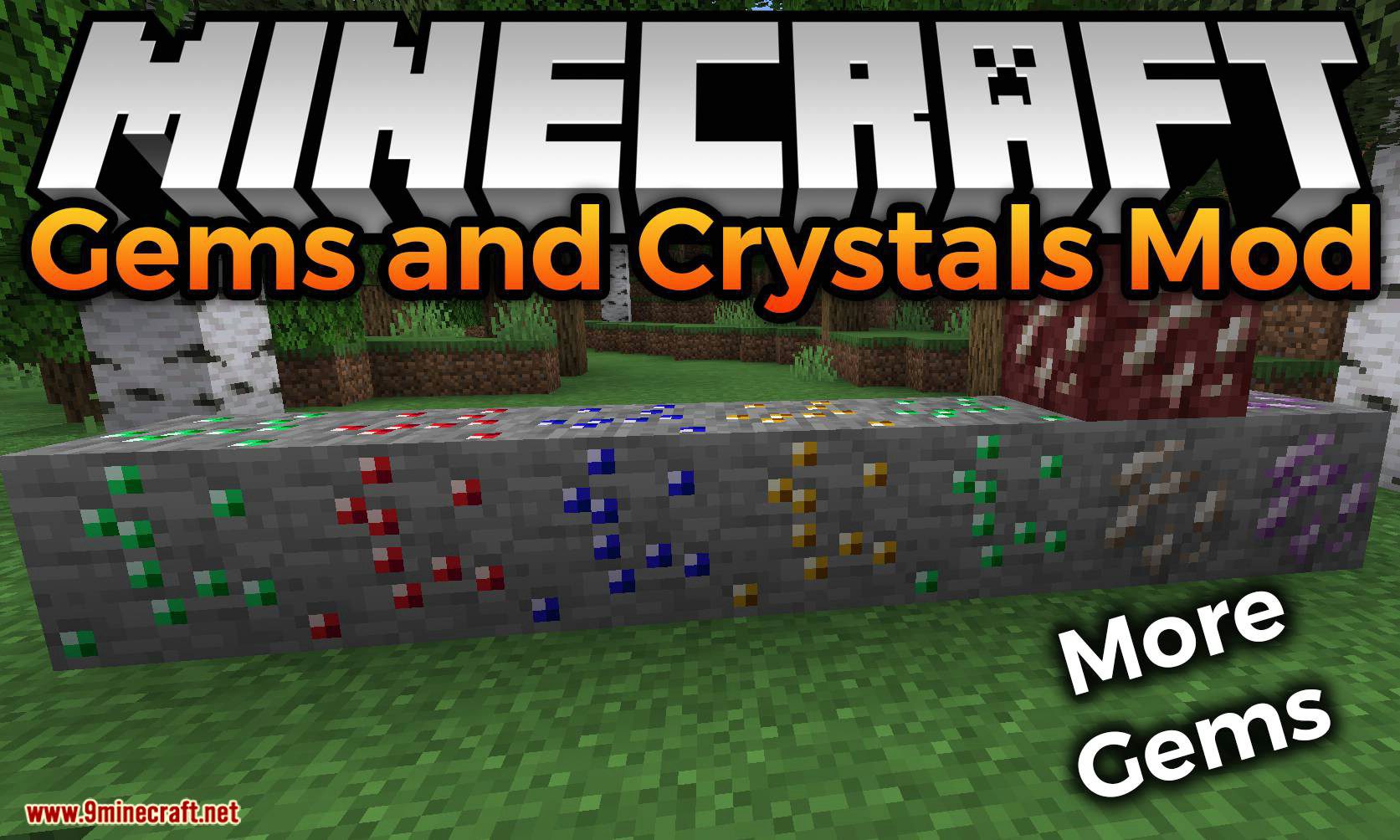Gems and Crystals Mod (1.20.1, 1.19.4) - Ruby, Sapphire, Emerald, Topaz, Amethyst 1