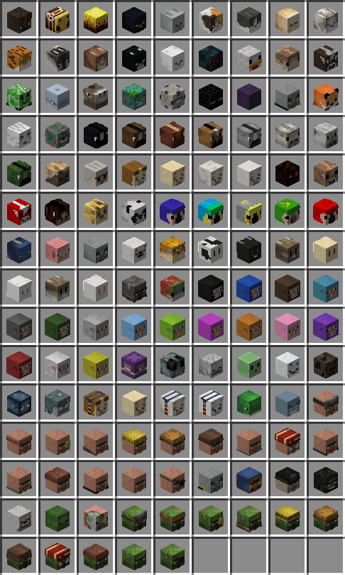 Mob Heads Mod 1.16.5, 1.15.2 (Many Cool Heads) 2