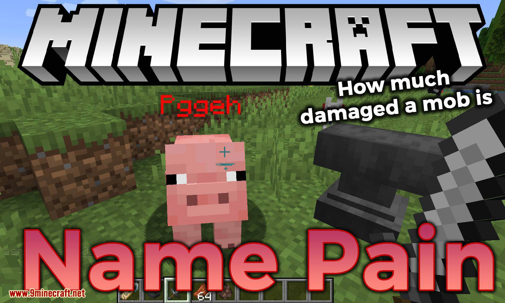 Name Pain Mod (1.20.4, 1.19.4) - How Much Damaged a Mob is 1