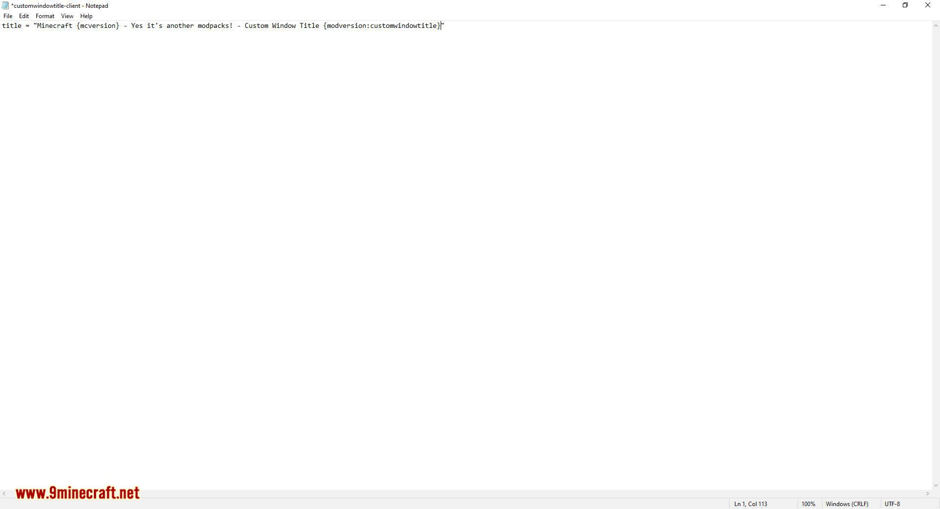 Custom Window Title Mod (1.20.4, 1.19.3) - Modify Your Window Title 7