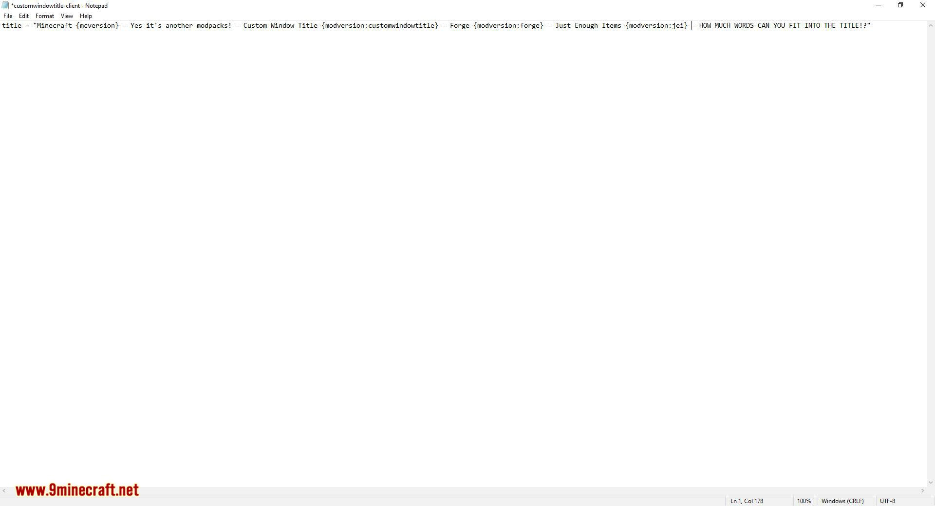 Custom Window Title Mod (1.20.4, 1.19.3) - Modify Your Window Title 10