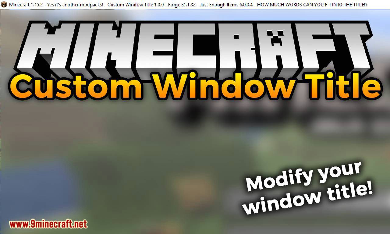 Custom Window Title Mod (1.20.4, 1.19.3) - Modify Your Window Title 1