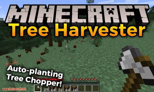 Tree Harvester Mod (1.21, 1.20.1) – Auto-Planting Tree Chopper Thumbnail