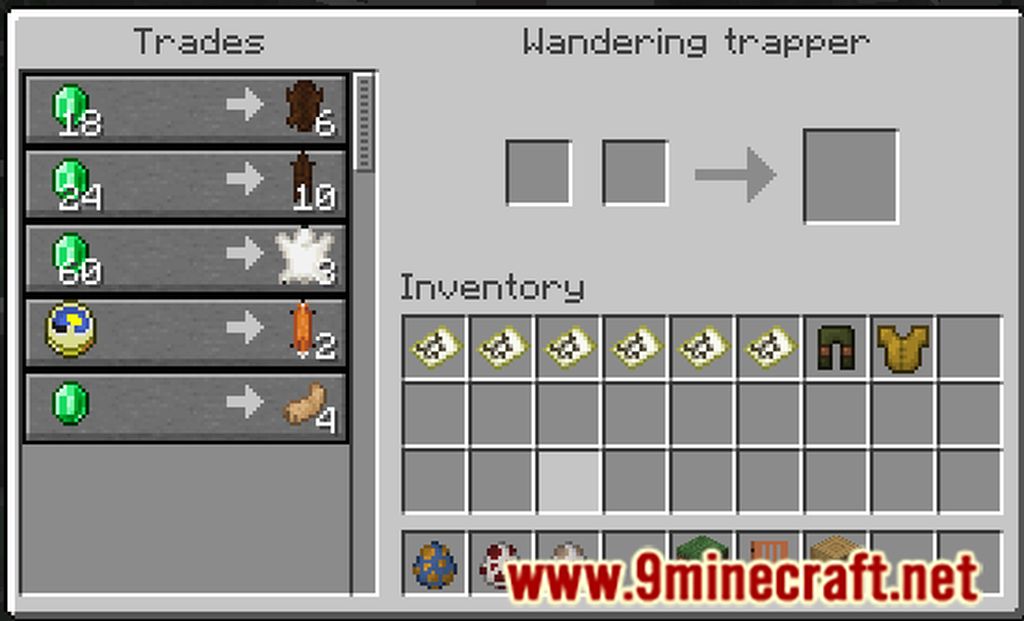 Wandering Trapper Mod (1.19.2, 1.18.2) - New Wanderer, Pelts 3