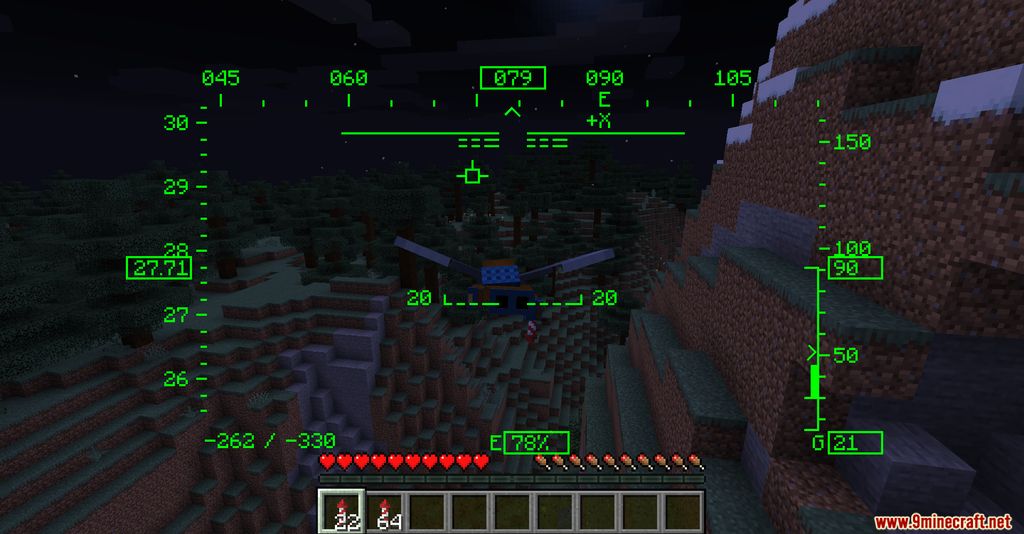 FlightHUD Mod (1.19, 1.17.1) - HUD for Flying Mode 8