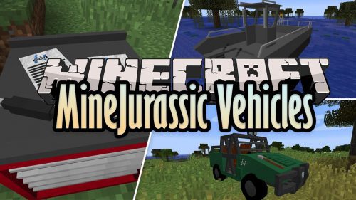 MineJurassic Vehicles Mod 1.12.2 (Decorations, Vehicles) Thumbnail