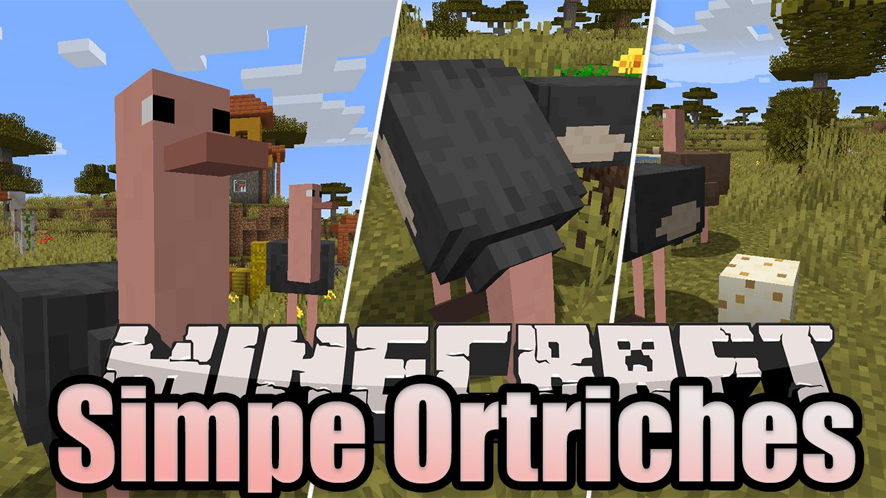 Simple Ostriches Mod 1.15.2 (Friendly Ostriches) 1