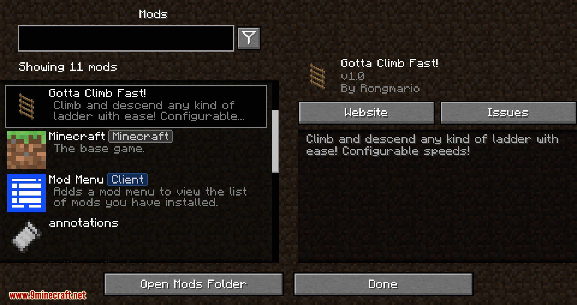 Gotta Climb Fast Mod 1.16.5, 1.15.2 (Fast & Easy Climbing) 9