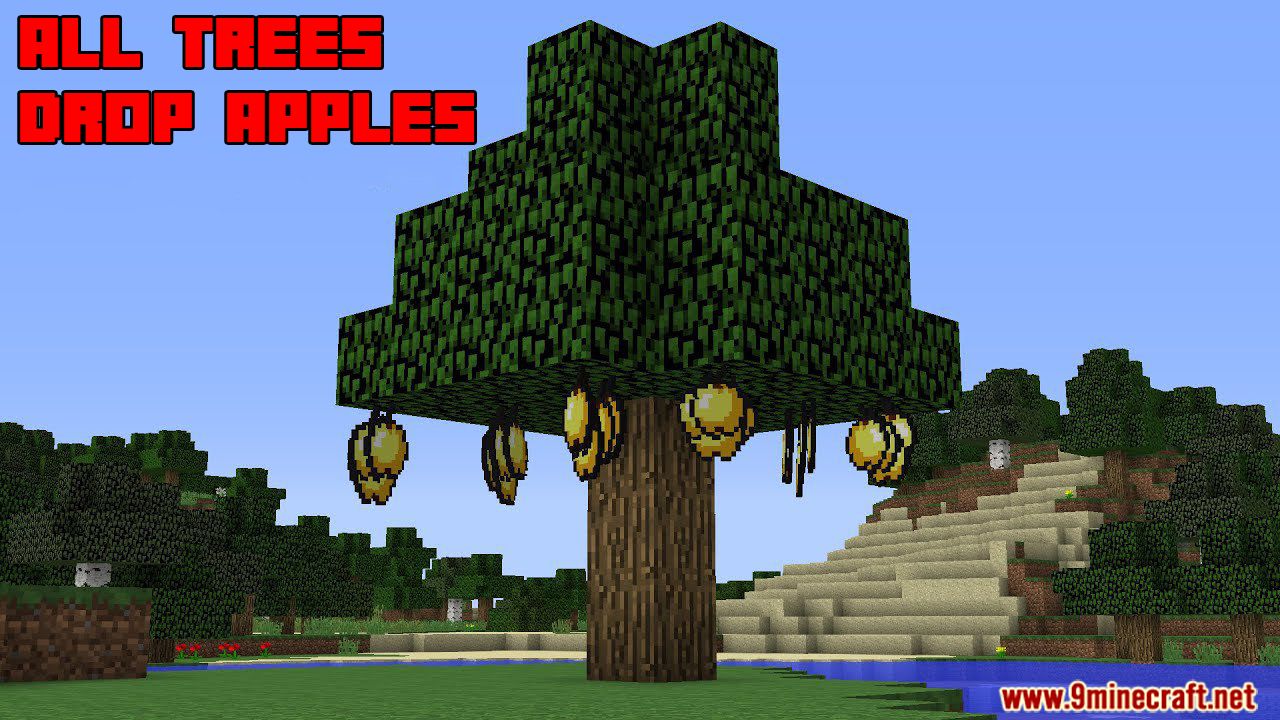 All Trees Drop Apples Data Pack 1.16.5, 1.14.4 (Higher Change Of Getting Apples When You Chop A Tree) 1