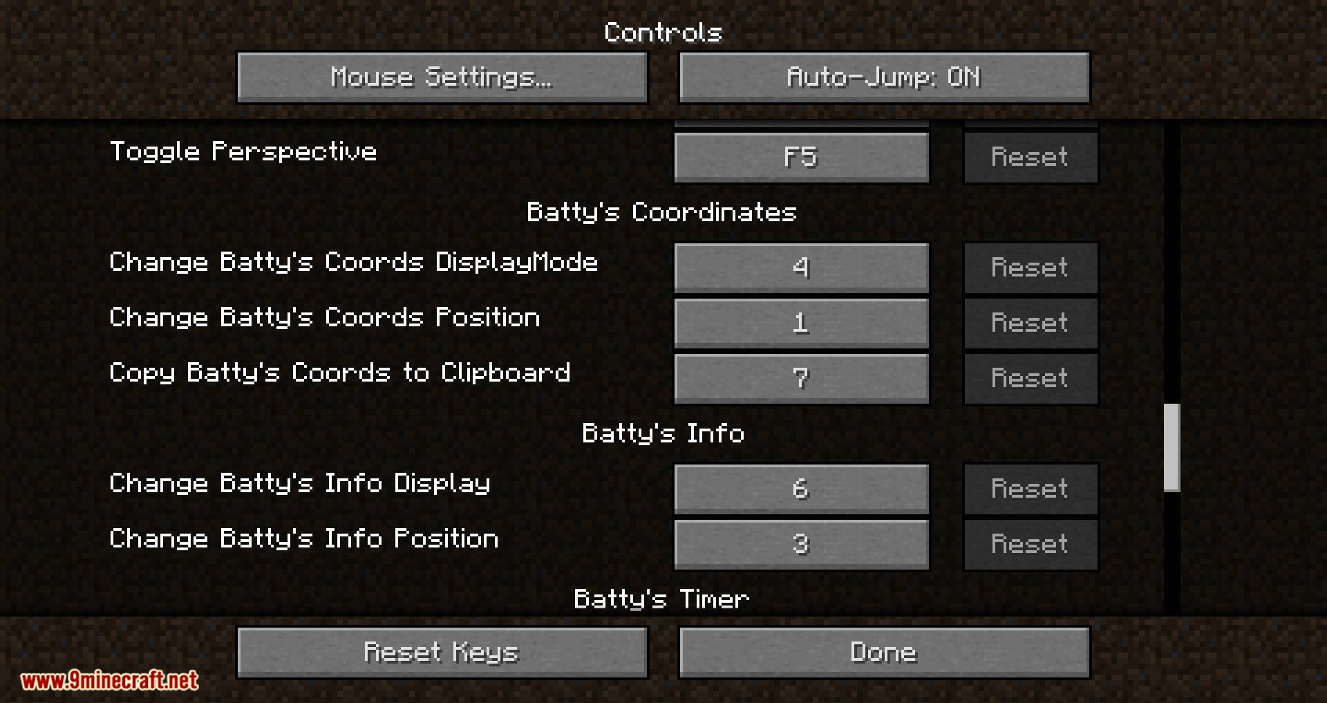 Batty's Coordinates Plus Mod (1.18.2, 1.17.1) - On-screen Coordinates Display 13