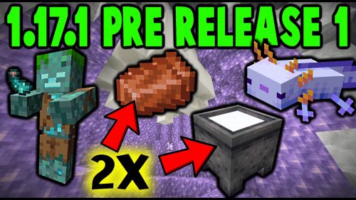 Minecraft 1.17.1 Pre-Release 1 (Axolotl Nerf, Rebalancing) Thumbnail