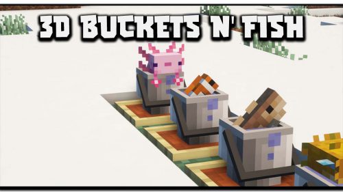 Findrek’s 3D Buckets and Fish Resource Pack (1.20.6, 1.20.1) – Texture Pack Thumbnail