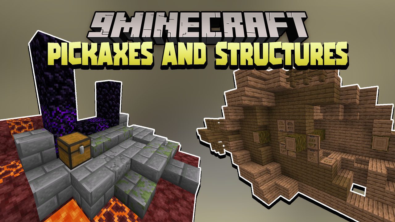 Minecraft But Pickaxes Spawn Structures Data Pack (1.18.2, 1.17.1) - Pickaxes, Structures 1