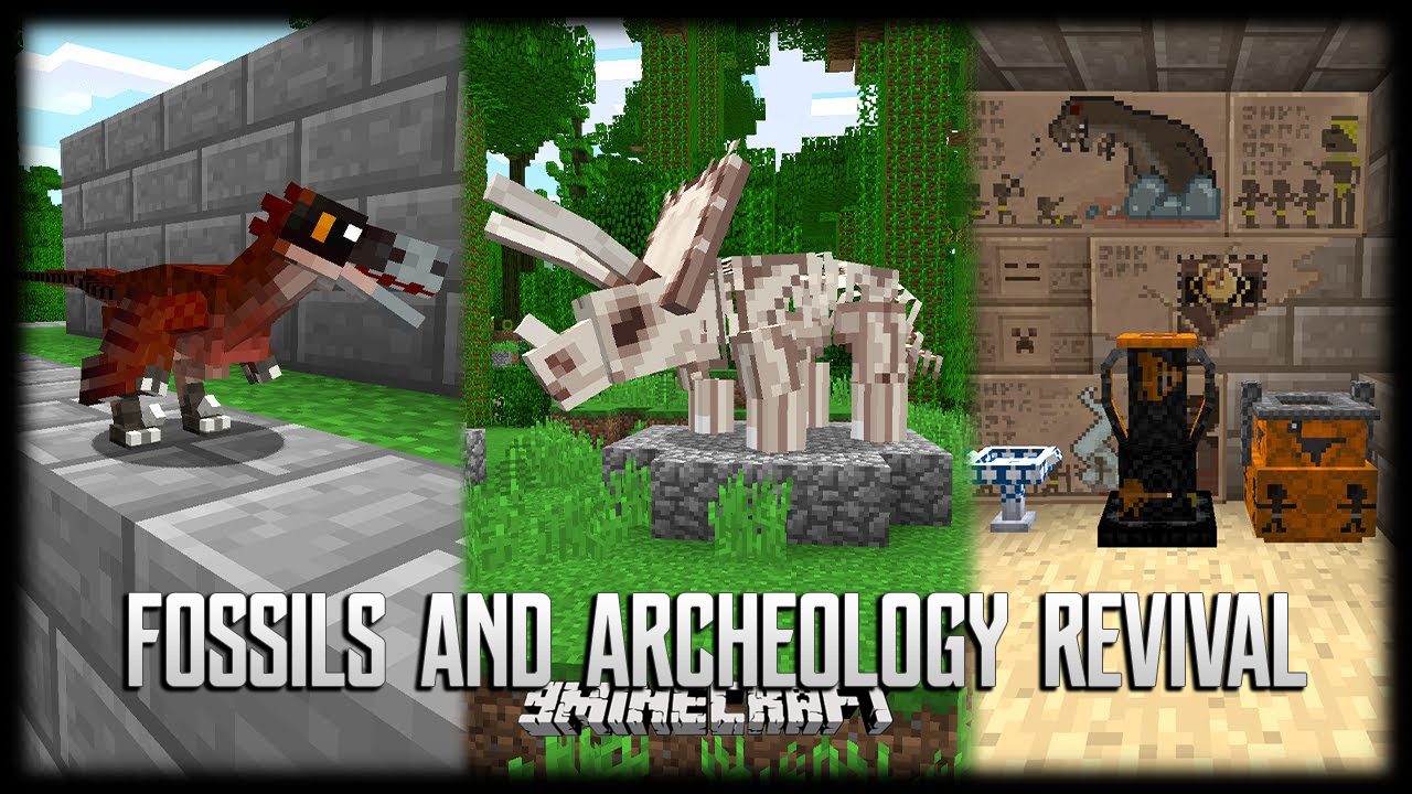 Fossils and Archeology Revival Mod (1.12.2, 1.7.10) - Prehistoric Creatures 1