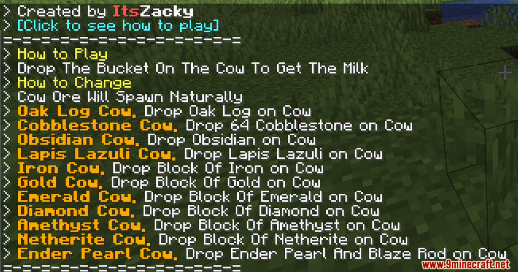 Minecraft But Cows Make Ore Not Milk Data Pack 1.17.1 (Resource Cows) 11