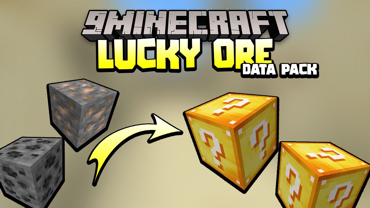 Minecraft But Ores Are Lucky Block Data Pack (1.19.3, 1.18.2) - Lucky Ore 1