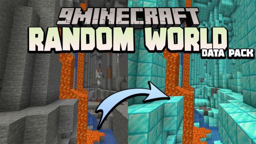 Minecraft But World Change With Random Block Every 60 Second Data Pack (1.19.4, 1.18.2) – Random World Thumbnail