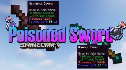 Poisoned Sword Mod 1.18.1, 1.17.1 (Weapons with Deadly Poison Effect) Thumbnail