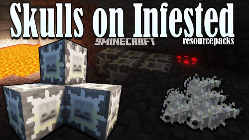 Skulls on Infested Resource Pack (1.20.6, 1.20.1) – Texture Pack Thumbnail