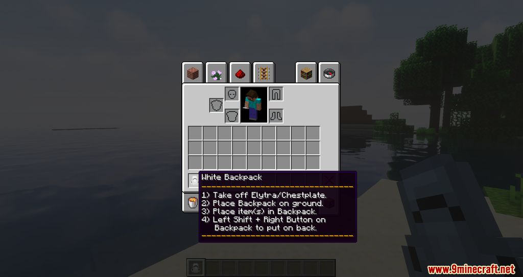 Cammie's Wearable Backpacks Mod (1.20.4, 1.19.3) - Wearing a small Inventory 3