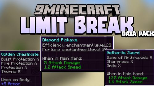 Enchantments Limit Break Data Pack 1.18.1, 1.17.1 (Increases Max Level for Enchantments) Thumbnail