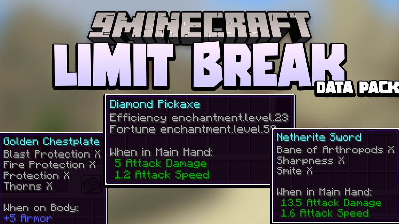 Enchantments Limit Break Data Pack 1.18.1, 1.17.1 (Increases Max Level for Enchantments) 1