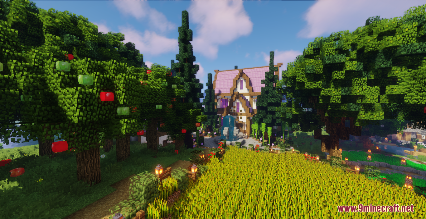 Fantasy Village And Botanist's Cabin Map (1.19.3, 1.18.2) - Magical Village 3