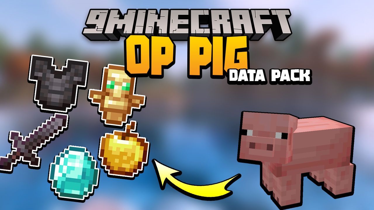 Minecraft But Pig Drop OP Items Data Pack (1.19.3, 1.18.2) 1