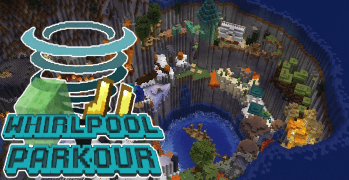 Whirlpool Parkour Map (1.21.1, 1.20.1) - Get Sucked Into a Whirlpool 1