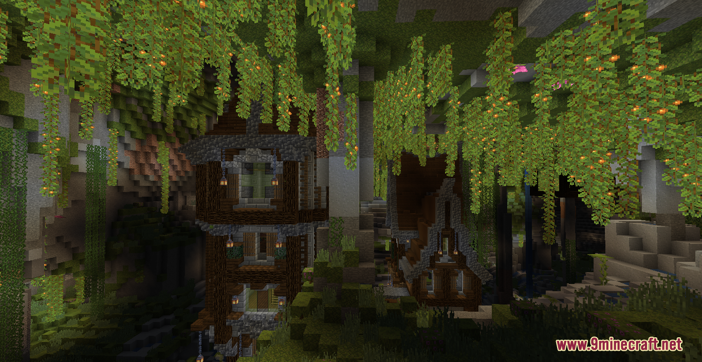 Lush Cave House Map (1.21.1, 1.20.1) - Lush Cave Inspired Survival House 4