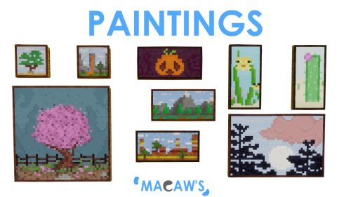 Macaw’s Paintings Mod (1.20.4, 1.19.4) – In-game Art Gallery Thumbnail