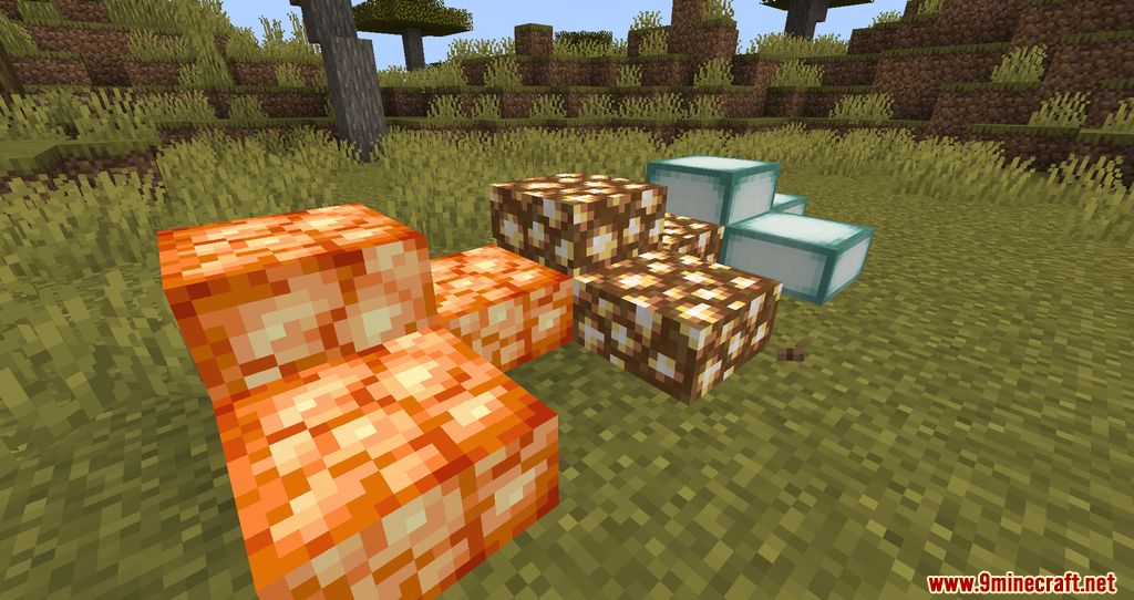 Not Just A Shroomlight Slab Mod (1.19, 1.18.2) - Slabs that can emit light 3