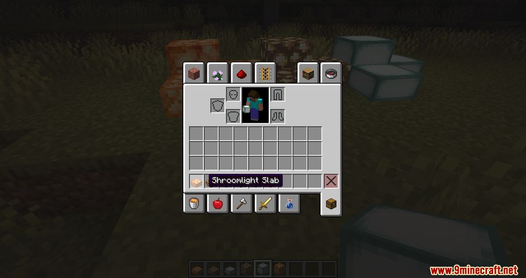 Not Just A Shroomlight Slab Mod (1.19, 1.18.2) - Slabs that can emit light 6