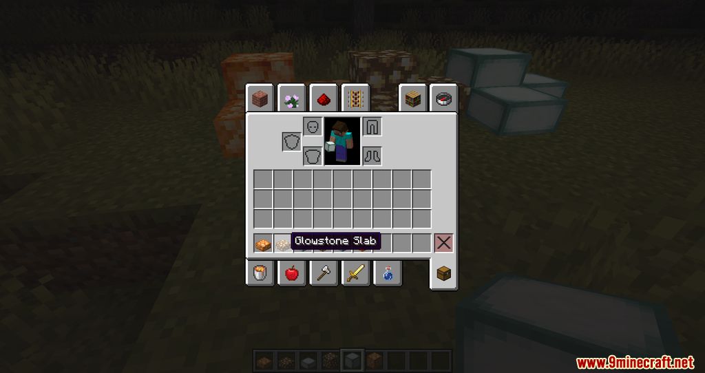 Not Just A Shroomlight Slab Mod (1.19, 1.18.2) - Slabs that can emit light 7