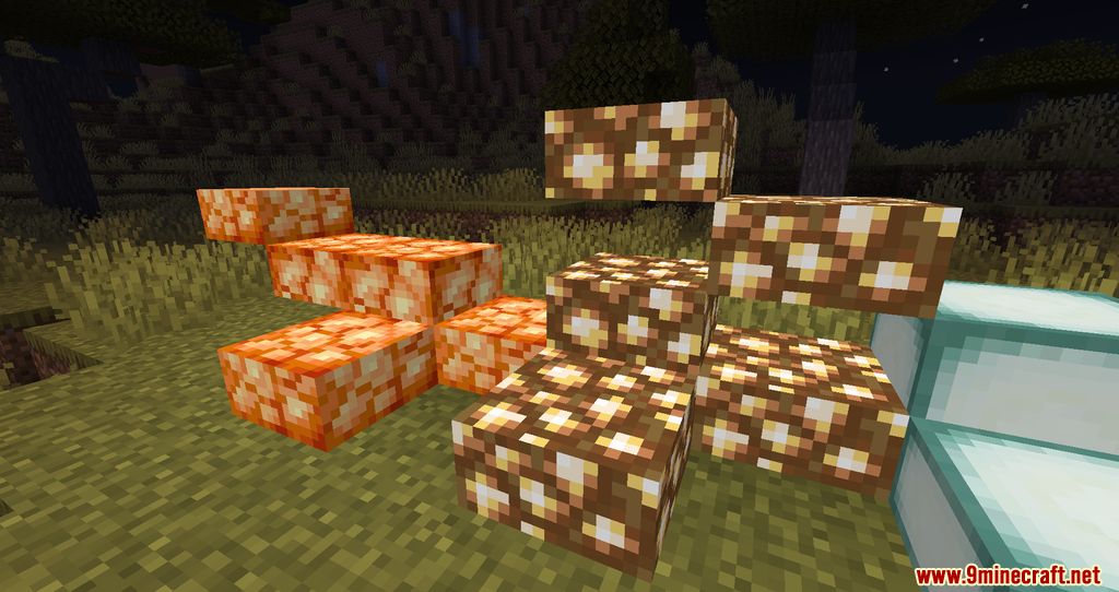 Not Just A Shroomlight Slab Mod (1.19, 1.18.2) - Slabs that can emit light 10