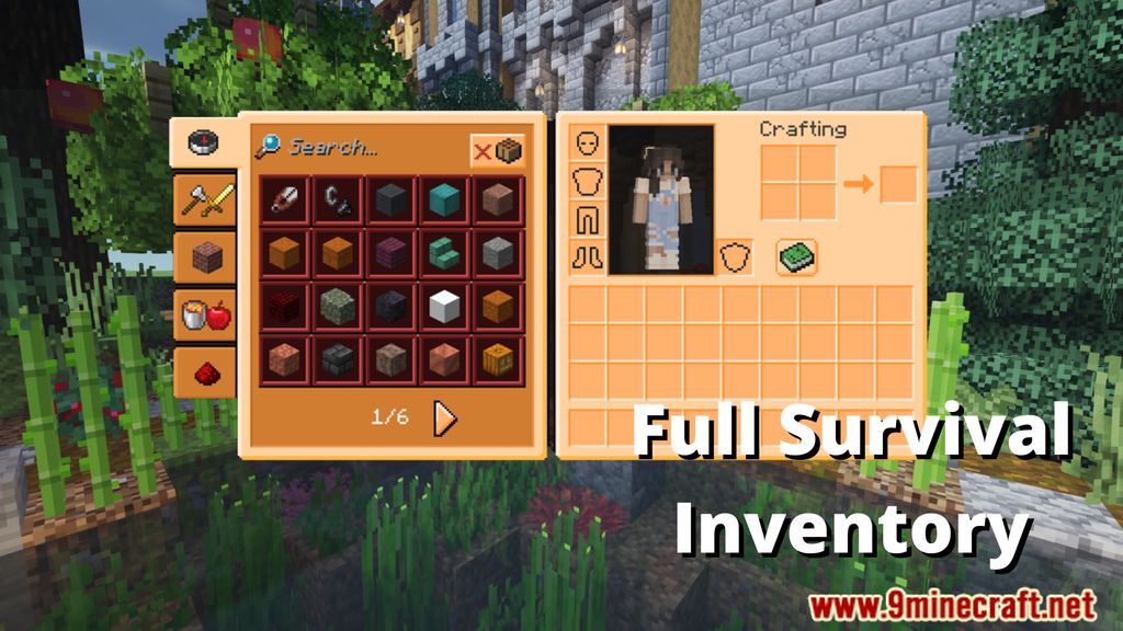 Orange GUI and Hotbar Resource Pack (1.20.6, 1.20.1) – Texture Pack 2