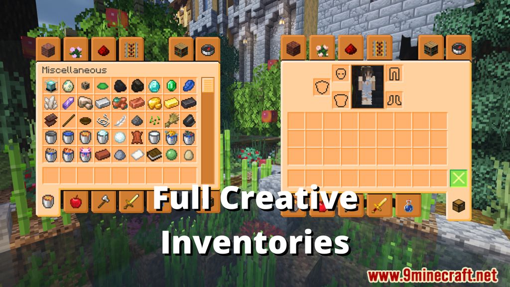 Orange GUI and Hotbar Resource Pack (1.20.6, 1.20.1) – Texture Pack 3