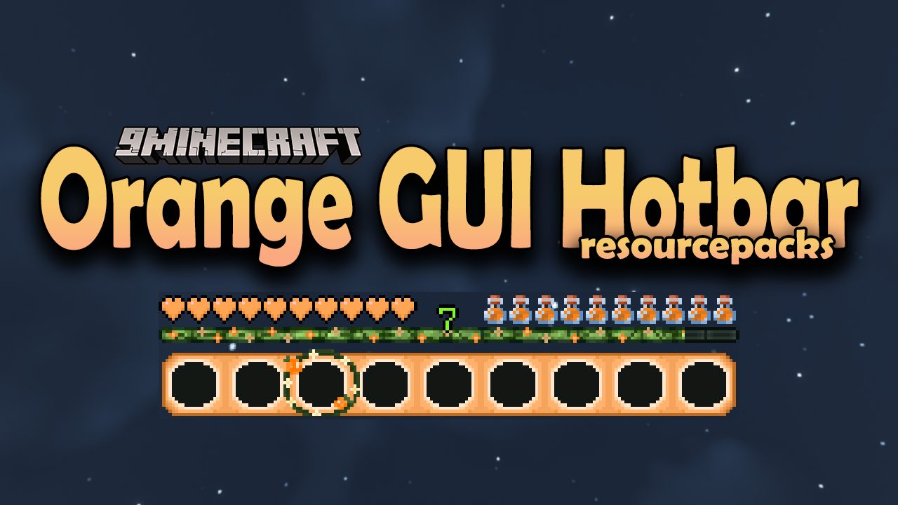 Orange GUI and Hotbar Resource Pack (1.20.6, 1.20.1) – Texture Pack 1