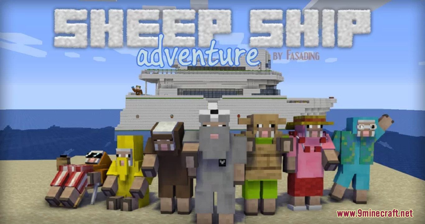Sheep Ship Adventure Map (1.21.1, 1.20.1) - Complete Tasks Around The Ship! 1