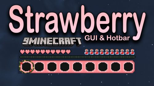 Strawberry GUI – Hot Bar Resource Pack (1.19.3, 1.18.2) – Texture Pack Thumbnail