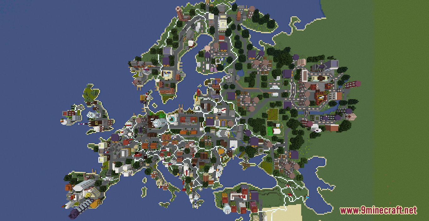 Europe Map (1.19.4, 1.18.2) - Recreation of The European Map 2