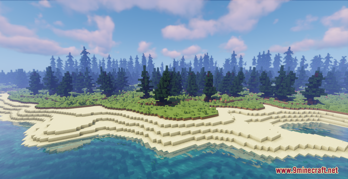 Forest Isle Map (1.19, 1.18.2) - Natural Survival Island and Volcanoes 2