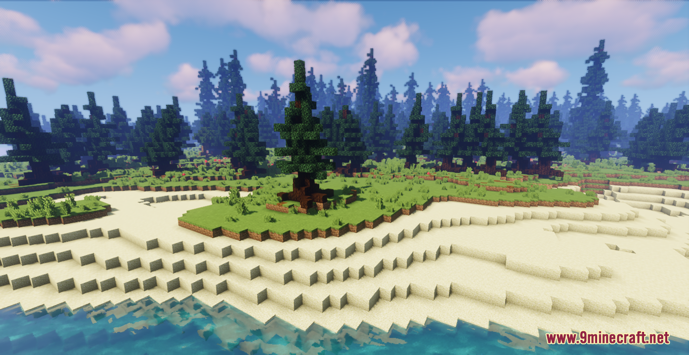 Forest Isle Map (1.19, 1.18.2) - Natural Survival Island and Volcanoes 4