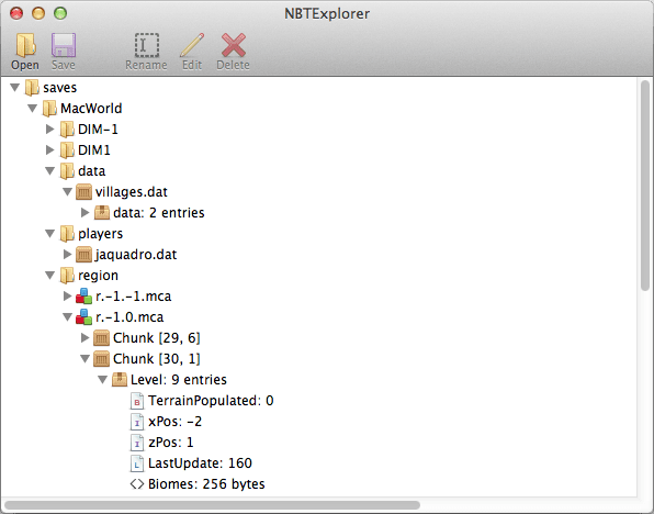 NBTExplorer Tool - Low-Level Graphical NBT Data Editor for Minecraft 3