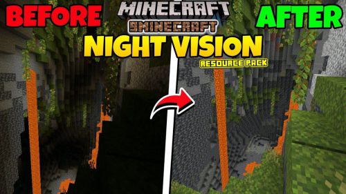 Night Vision Resource Pack (1.19.4, 1.18.2) – Texture Pack Thumbnail