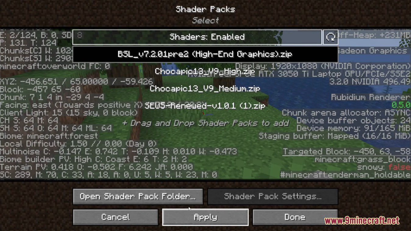 Oculus Mod (1.20.1, 1.19.4) - Iris Shaders for Minecraft Forge 3